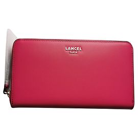 Cartera Lancel de piel rosa frambuesa