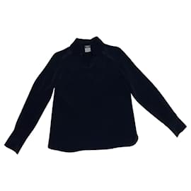 Maglia Chanel Uniform con scollo a V blu navy
