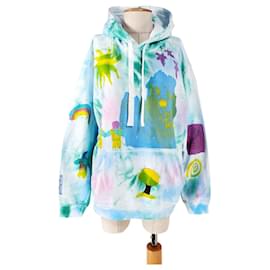 Alexander McQueen Earth Up Tie-Dye Hoodie Blau Baumwolle - Alexander Mcqueen