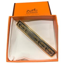 Hermès Anchors brooch gold and black enamel