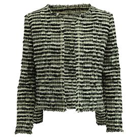 Iro Emotion Tweed-Jacke aus schwarzer Wolle