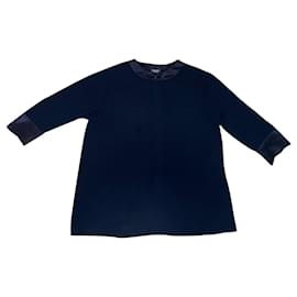 Chanel Uniformbluse Marineblau Polyester M