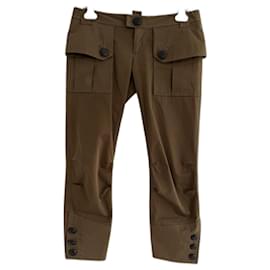 Dsquared2 Cargo Cropped Hose Dunkelgrün Baumwolle