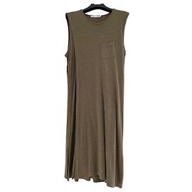Robe en coton T By Alexander Wang Vert Foncé