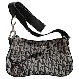 Sac Saddle Dior Oblique Monogramme Noir Blanc Gris