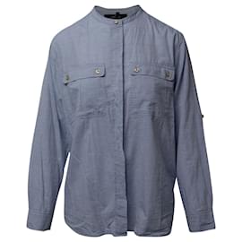 Camicia Isabel Marant a maniche lunghe con bottoni sul davanti in cotone blu