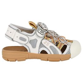 Gucci Mesh Fabric Tinsel Sport Sandals