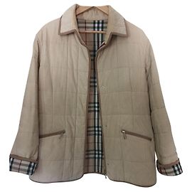 Abrigo Burberry de pana beige algodón