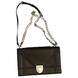 Borsa a mano Dior Diorama in pelle nera