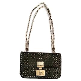 Borsa Dior Addict in pelle nera con borchie