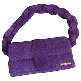 Borsa a mano Jacquemus in lana viola scuro Moyen