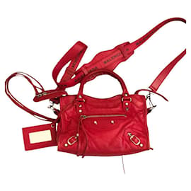 Balenciaga City Petit Handbag Red Patent Leather