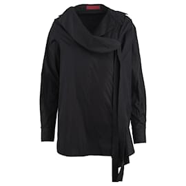 Diliborio Asymmetrisches Hemd aus Baumwolle Schwarz - Autre Marque