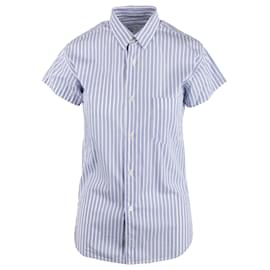Comme Des Garcons Gestreiftes Baumwollhemd Blau