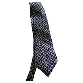 Hermès Silk Tie Navy Blue