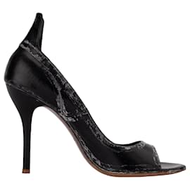 Premiata Pumps aus schwarzem Leder offene Spitze - Autre Marque