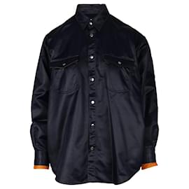 Marios Blue Satin Shirt - Autre Marque