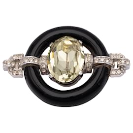 Autre Marque Spilla Collection Privée Nera con Strass