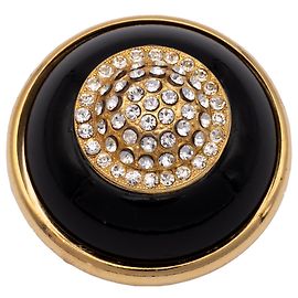 Autre Marque Spilla Collection Privée Nera e Oro con Strass