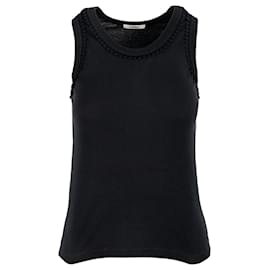Top sin mangas de algodón negro Chloé