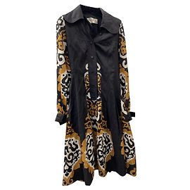 Autre Marque Réty Couture Kleid Schwarz Weiß Beige
