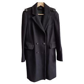 Abrigo de lana azul marino CAROLL Talla 38