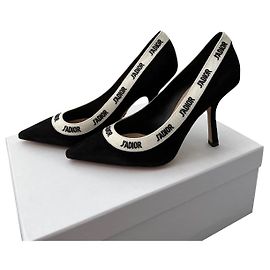 Zapatos de Salón Dior I J'adior Blanco y Negro Piel de Ciervo 36.5