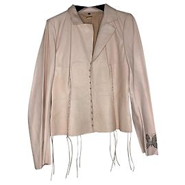 Chaqueta de cuero rosa Roberto Cavalli
