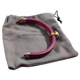 Bracciale Bottega Veneta in pelle rossa e oro