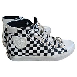 Patinierte Saint Laurent Sneakers - Bedford schwarz / weiß kariert