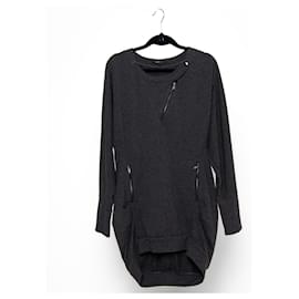Bcbg Max Azria Abito Maglia in Cotone Grigio Taglia S