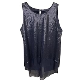 Top con paillettes scintillante Bcbg Max Azria Nero