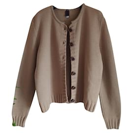 Dolce & Gabbana Cropped Strickjacke aus Wolle Hellbraun