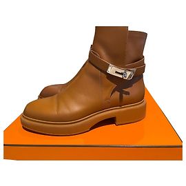 Stivaletti Hermès Veo in pelle color caramello taglia 39