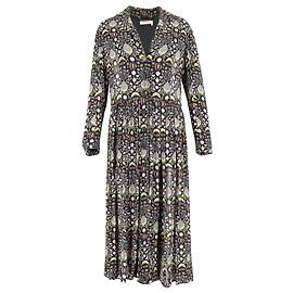 Vestido Georgette estampado com botões frontais Chloé em viscose multicolorida