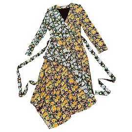 Vestido Maje de viscose com padrão floral assimétrico