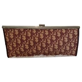 Clutch Christian Dior Oblique Monogram Rosso Scuro