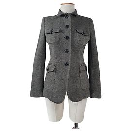 Marella Kurzmantel Blazer Grau Wolle Kaschmir