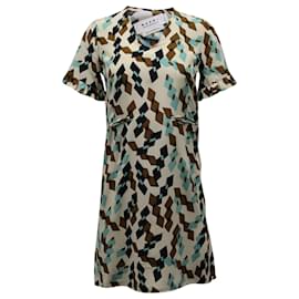 VESTIDO CAMBIO GEOMÉTRICO DE MARNI EN VISCOSA CON ESTAMPADO MULTICOLOR - Marni