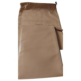 Alaïa Clutch Tasche Beige Leder