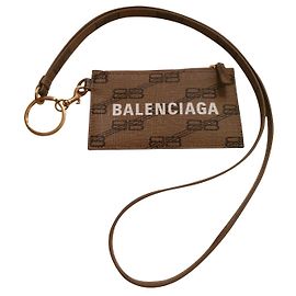 Pochette Balenciaga in pelle marrone