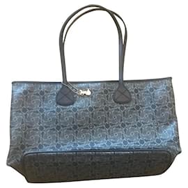 Borsa Tote Céline Carrozza Blu Scuro in Tela