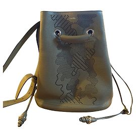 Borsa a secchiello Lancel Le Huit in pelle verde oliva