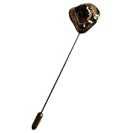 Broche Yves Saint Laurent Nugget plaqué or