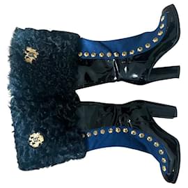 Stivaletti Chanel Paris Moscow Neri e Blu