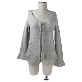 Odd Molly Strickjacke Grau Wolle Alpaka