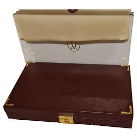 Cartier Set di fiches da poker 1980 Pelle Rosso Scuro