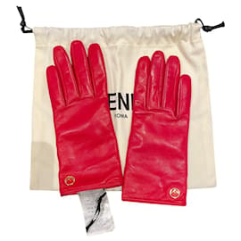 Fendi Handschuhe aus rotem Leder