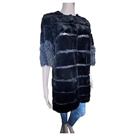 Abrigo de piel de visón Philipp Plein Best black negro