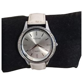 Autre Marque Montre INOTIME en cuir blanc et cristaux